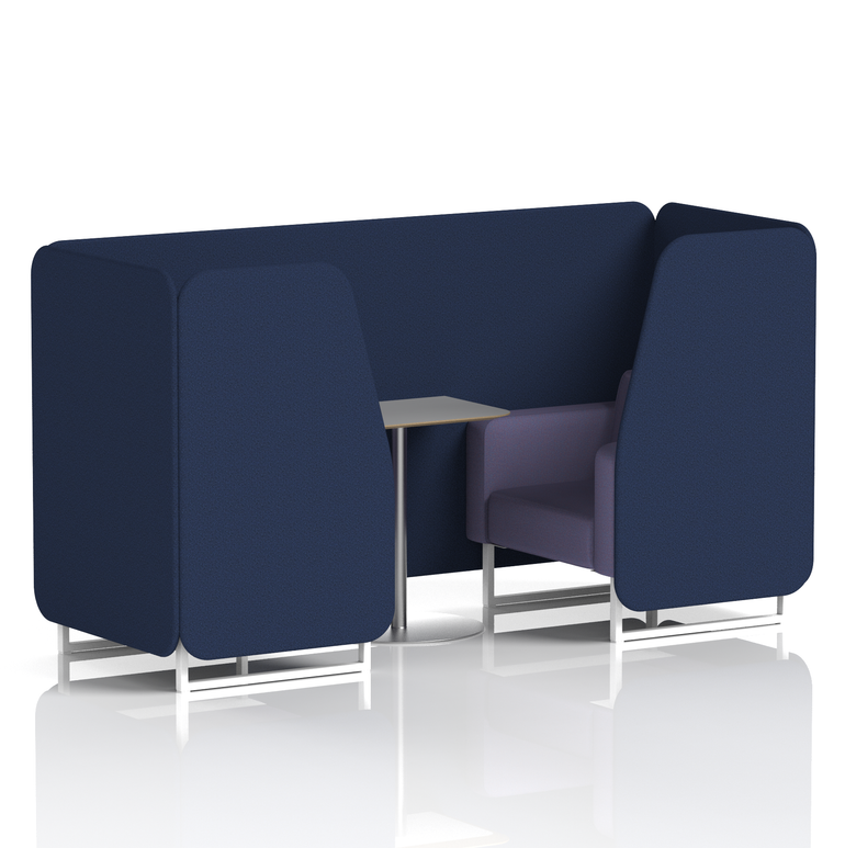 Brixworth Booth With White Legs And Grey Table In Two Tone
