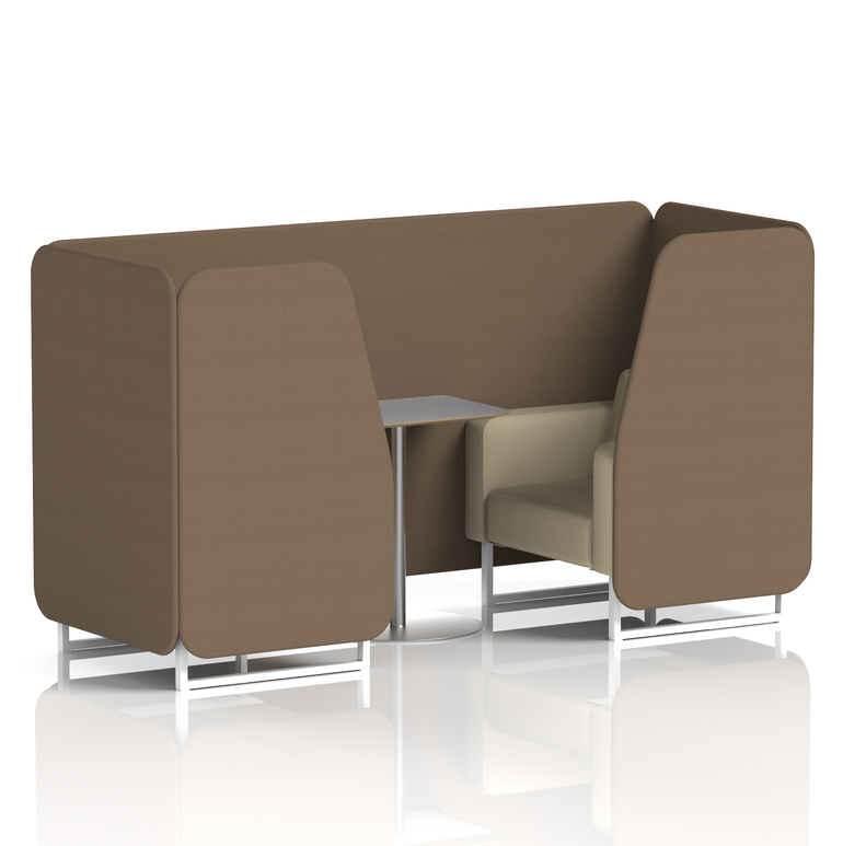 Brixworth Booth With White Legs And Grey Table In Two Tone