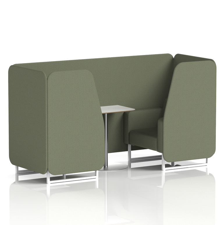 Brixworth Booth With White Legs And White Table In Single Tone