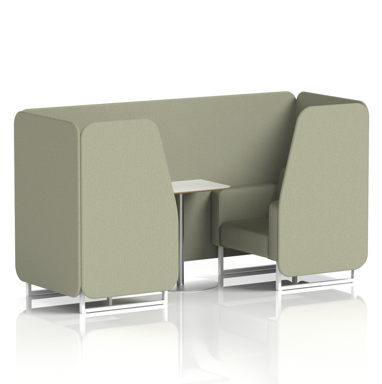 Brixworth Booth With White Legs And White Table In Single Tone