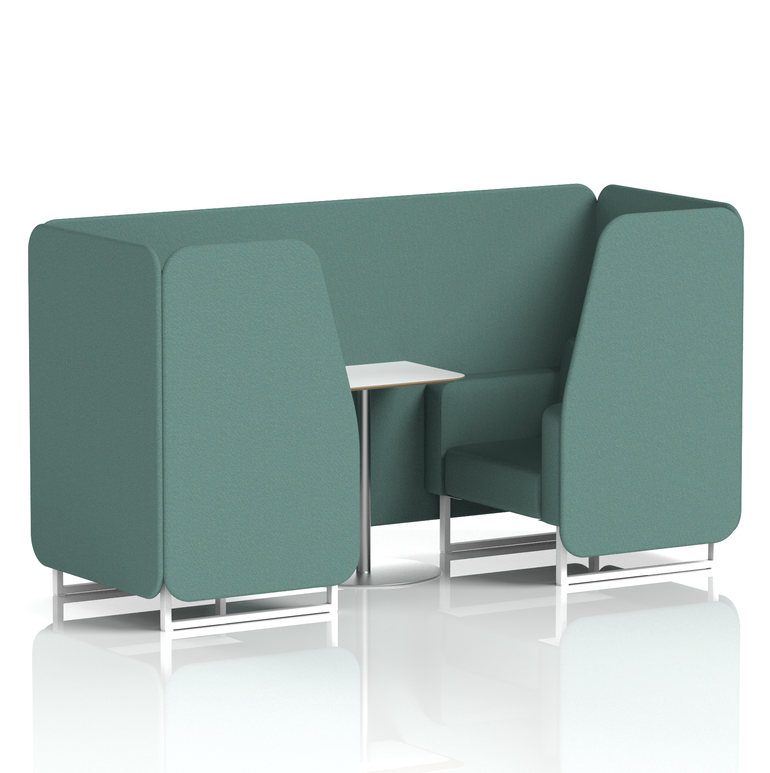 Brixworth Booth With White Legs And White Table In Single Tone