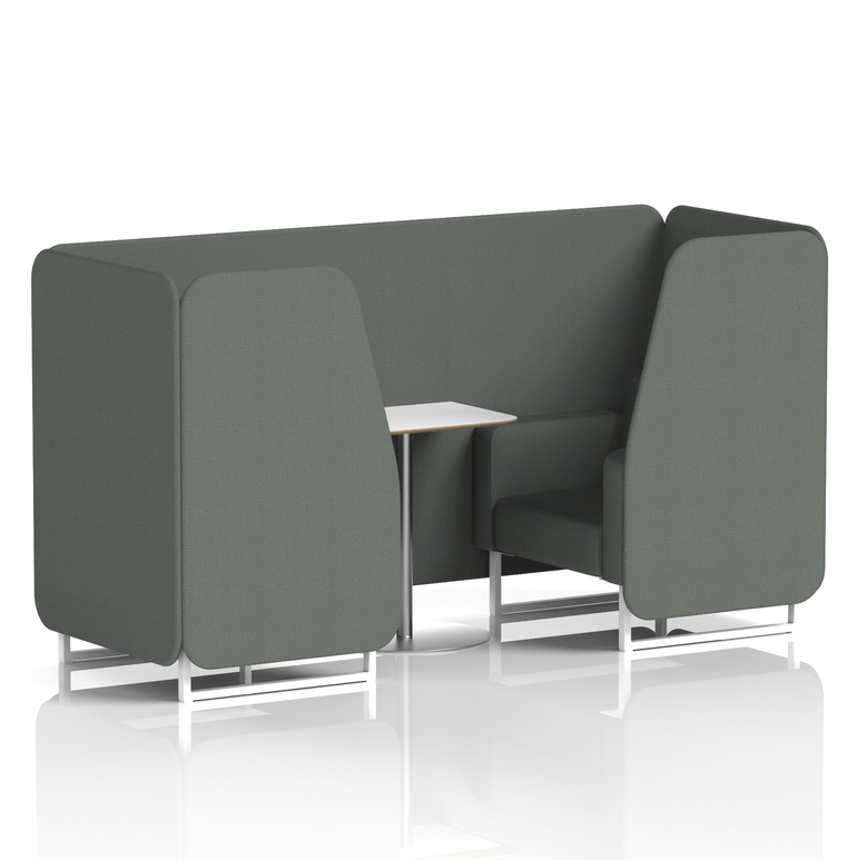 Brixworth Booth With White Legs And White Table In Single Tone