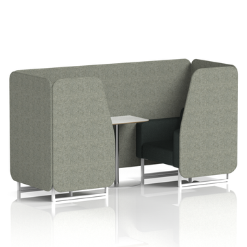 Rivet - Vitreous Panels And Charcoal Sofa
