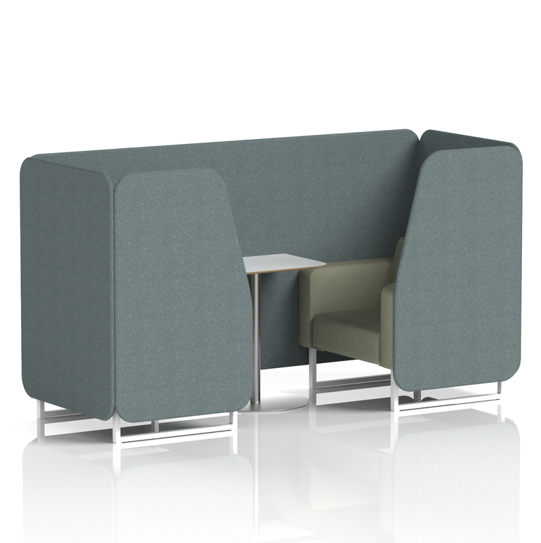 Brixworth Booth With White Legs And White Table In Two Tone
