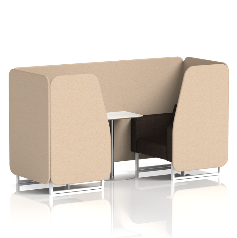 Brixworth Booth With White Legs And White Table In Two Tone