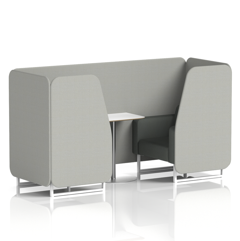 Brixworth Booth With White Legs And White Table In Two Tone