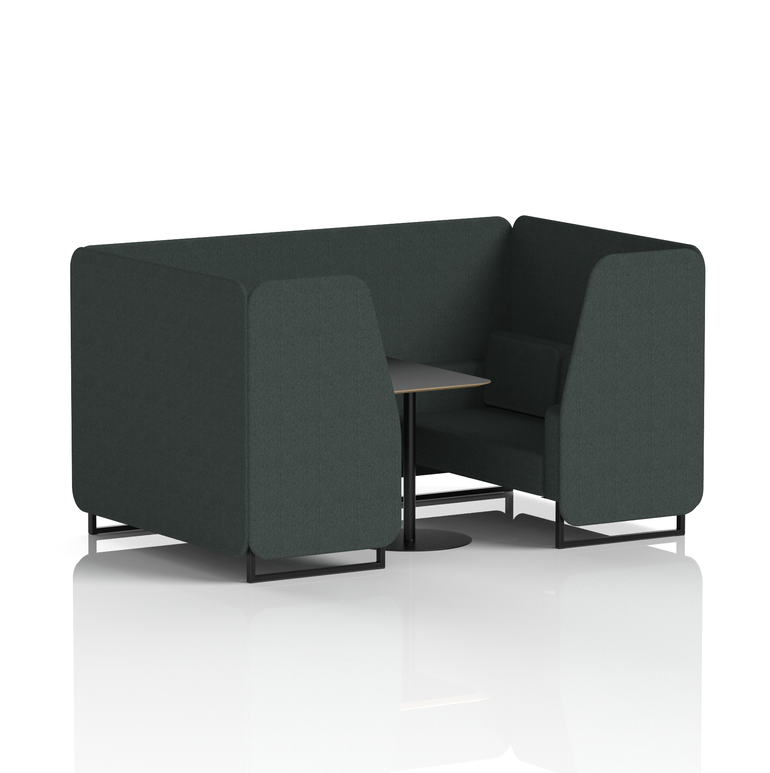 Brixworth Booth With Black Legs And Black Table In Single Tone