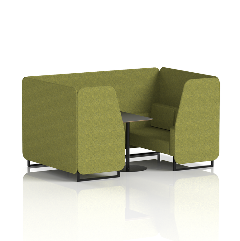 Brixworth Booth With Black Legs And Black Table In Single Tone