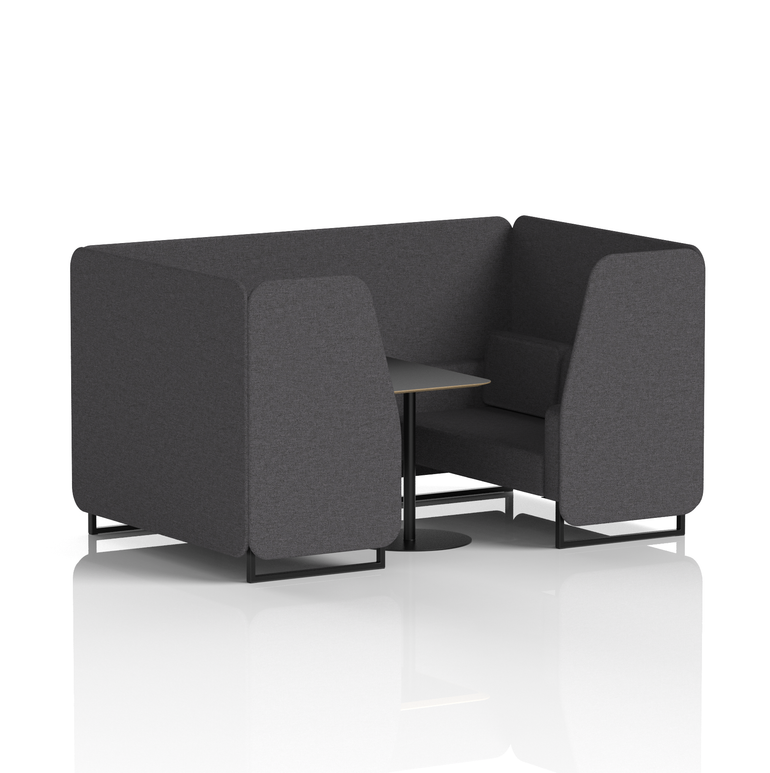 Brixworth Booth With Black Legs And Black Table In Single Tone
