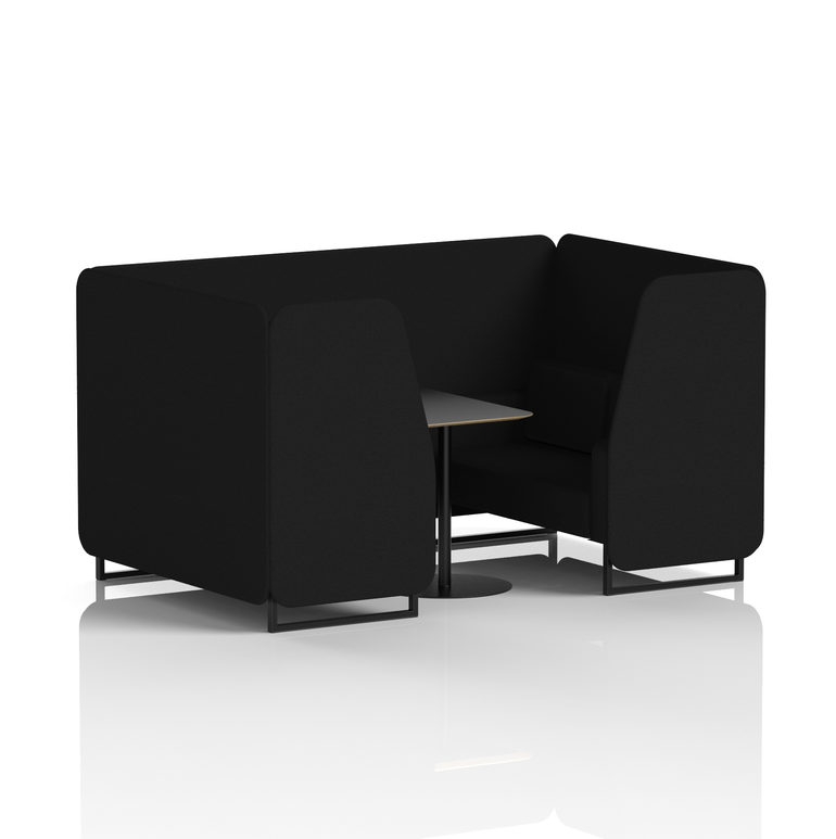 Brixworth Booth With Black Legs And Black Table In Single Tone
