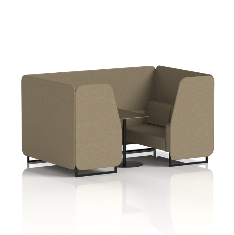 Brixworth Booth With Black Legs And Black Table In Single Tone