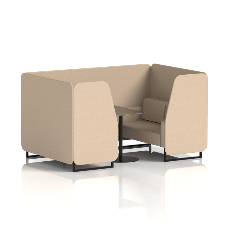 Brixworth Booth With Black Legs And Black Table In Single Tone
