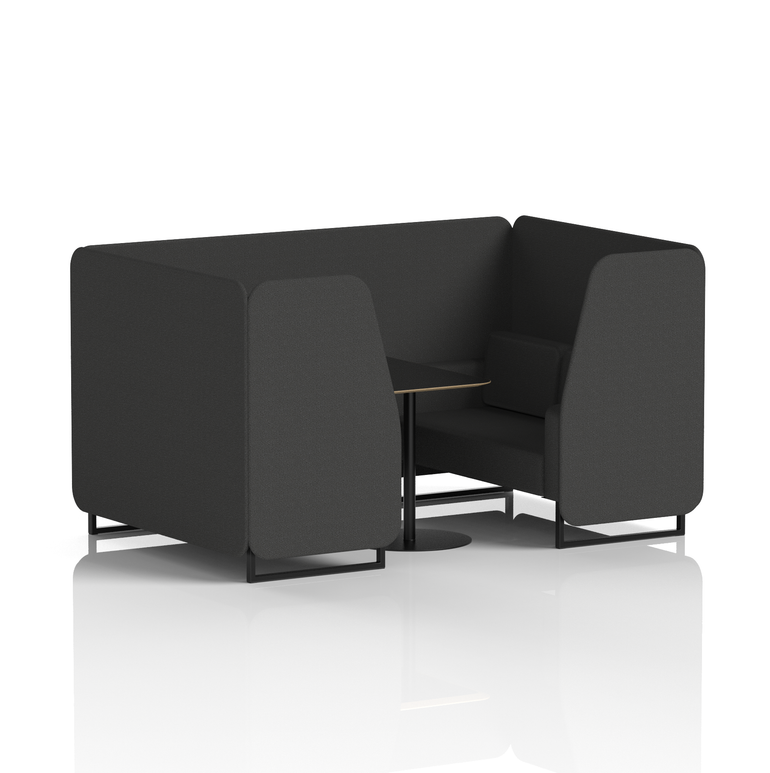 Brixworth Booth With Black Legs And Black Table In Single Tone
