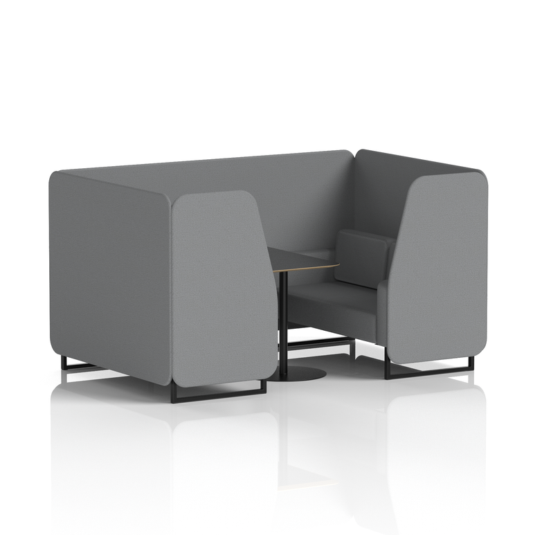 Brixworth Booth With Black Legs And Black Table In Single Tone