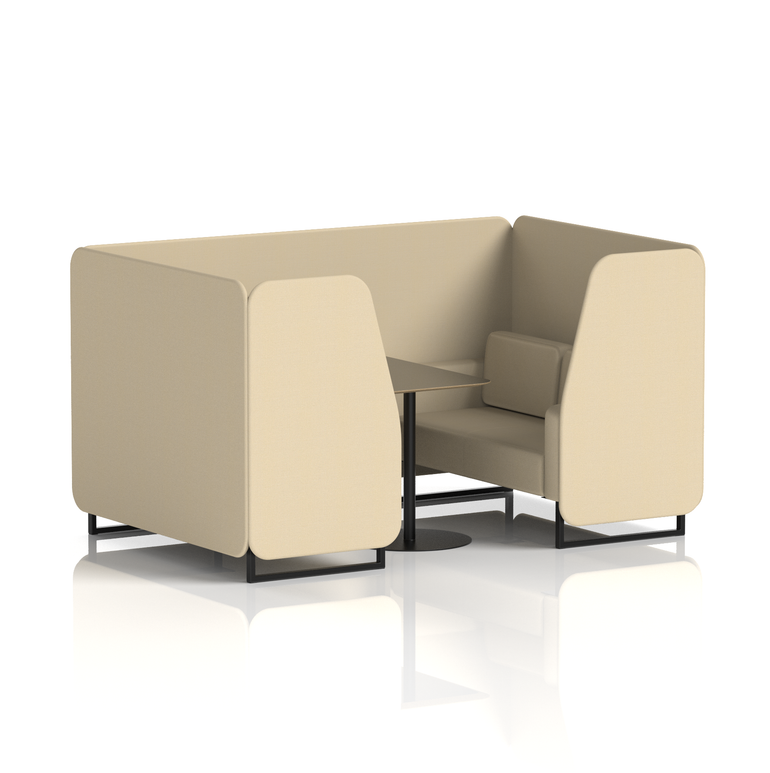 Brixworth Booth With Black Legs And Black Table In Single Tone