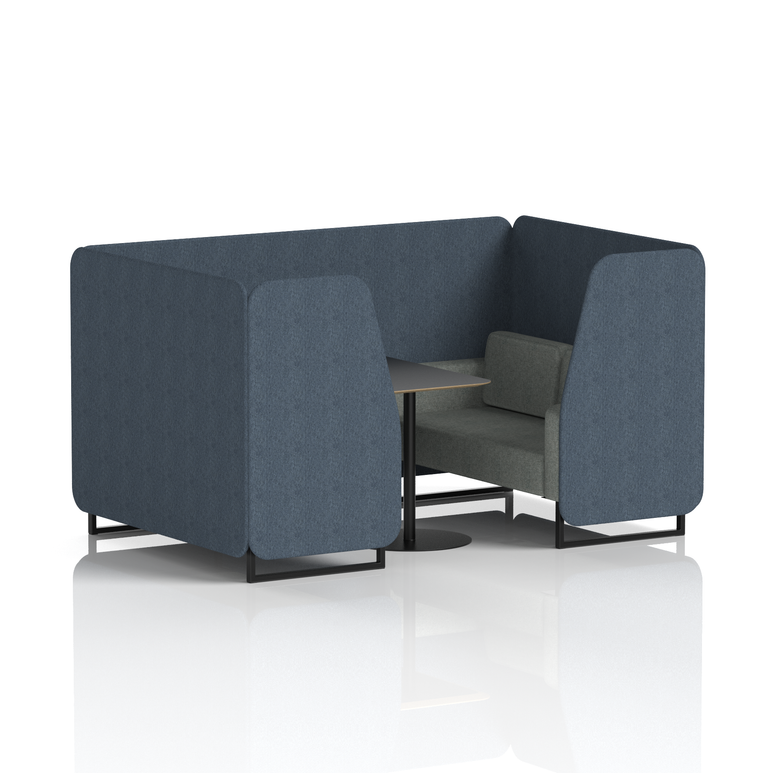 Brixworth Booth With Black Legs And Black Table In Two Tone