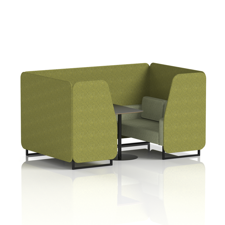 Brixworth Booth With Black Legs And Black Table In Two Tone