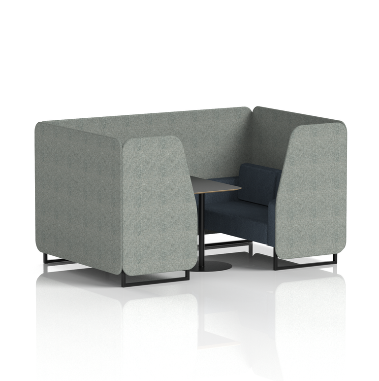 Brixworth Booth With Black Legs And Black Table In Two Tone