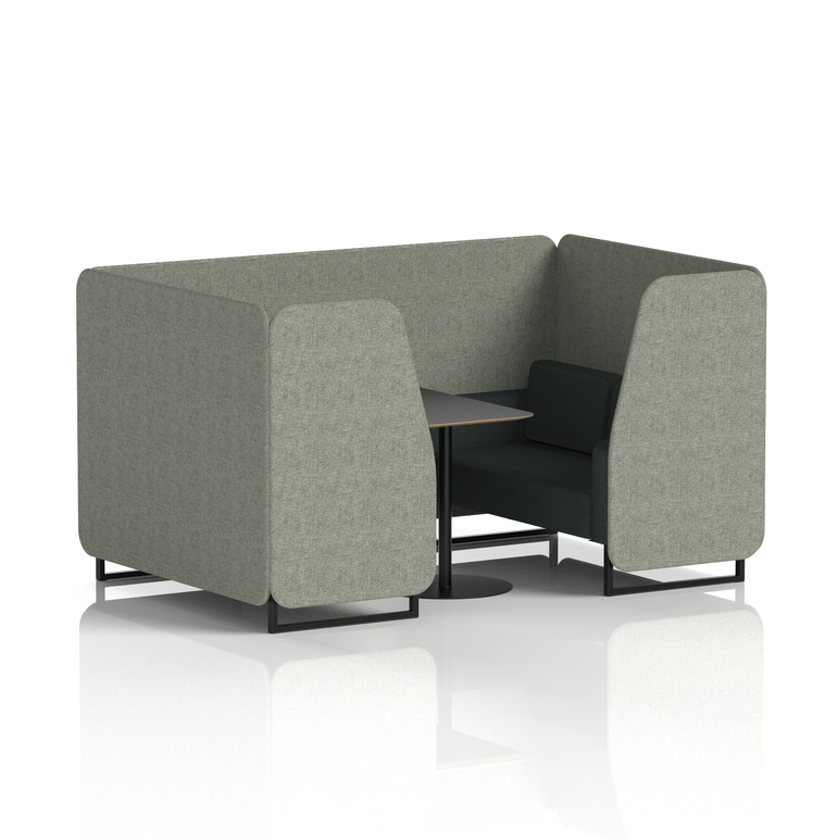 Brixworth Booth With Black Legs And Black Table In Two Tone
