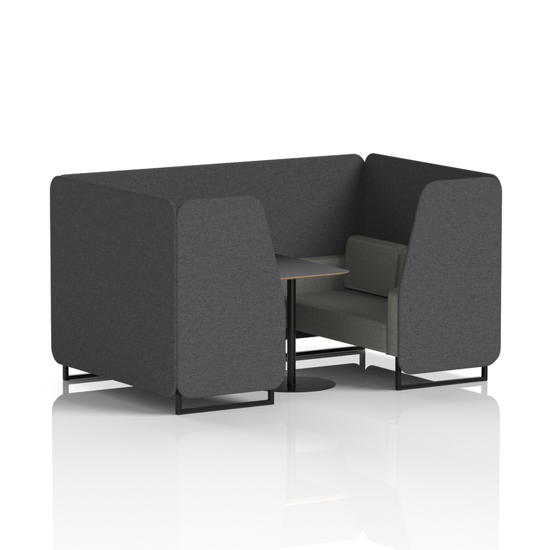 Brixworth Booth With Black Legs And Black Table In Two Tone