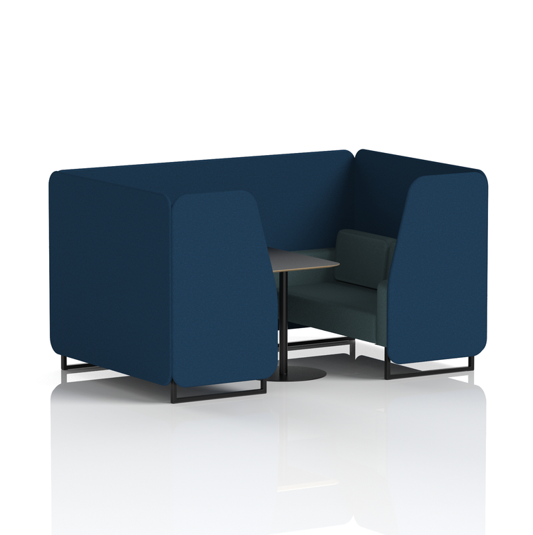 Brixworth Booth With Black Legs And Black Table In Two Tone