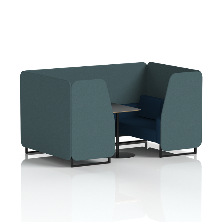 Brixworth Booth With Black Legs And Black Table In Two Tone