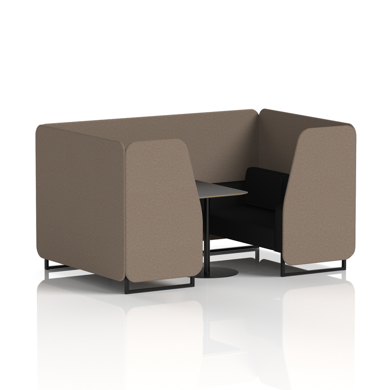 Brixworth Booth With Black Legs And Black Table In Two Tone