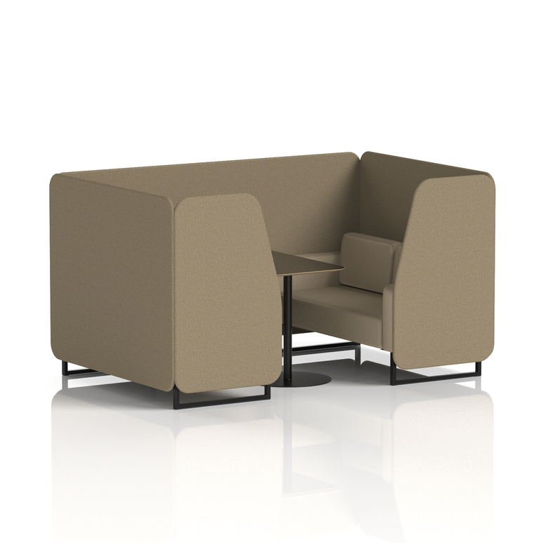 Brixworth Booth With Black Legs And Black Table In Two Tone