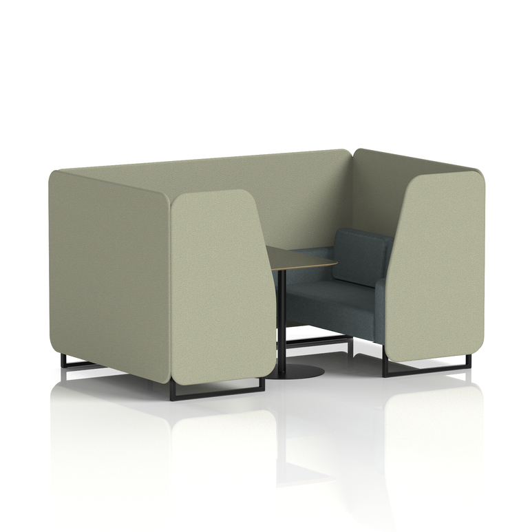 Brixworth Booth With Black Legs And Black Table In Two Tone