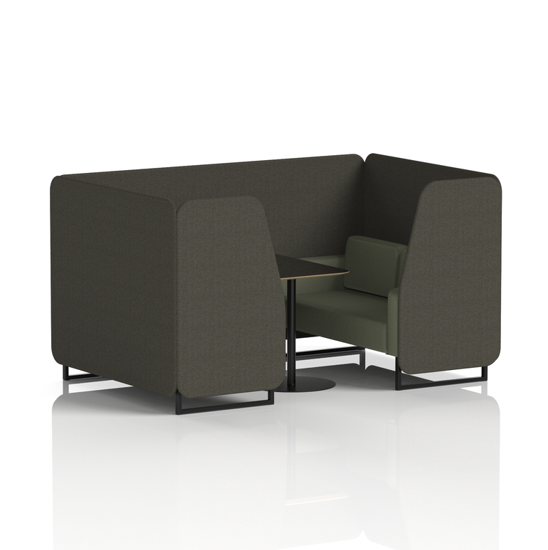 Brixworth Booth With Black Legs And Black Table In Two Tone
