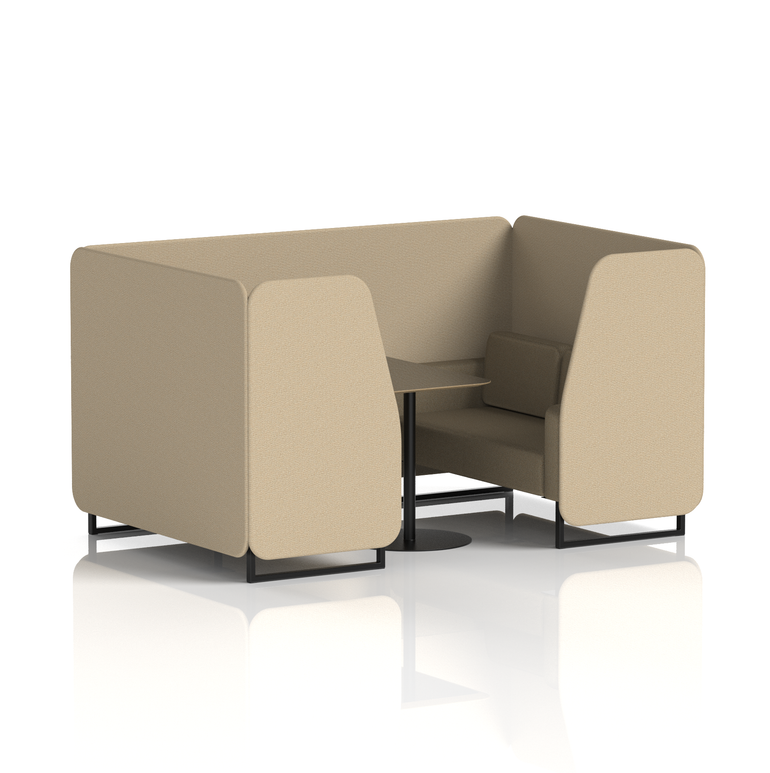 Brixworth Booth With Black Legs And Black Table In Two Tone