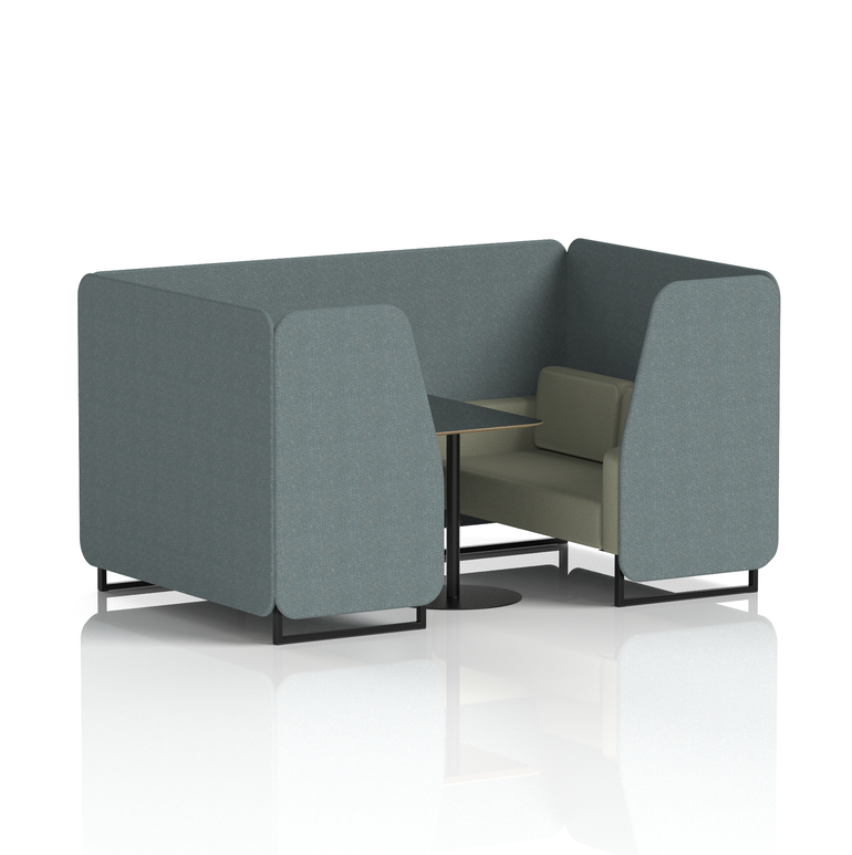 Brixworth Booth With Black Legs And Black Table In Two Tone