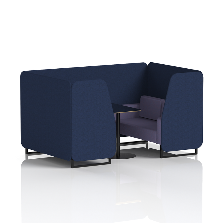 Brixworth Booth With Black Legs And Black Table In Two Tone