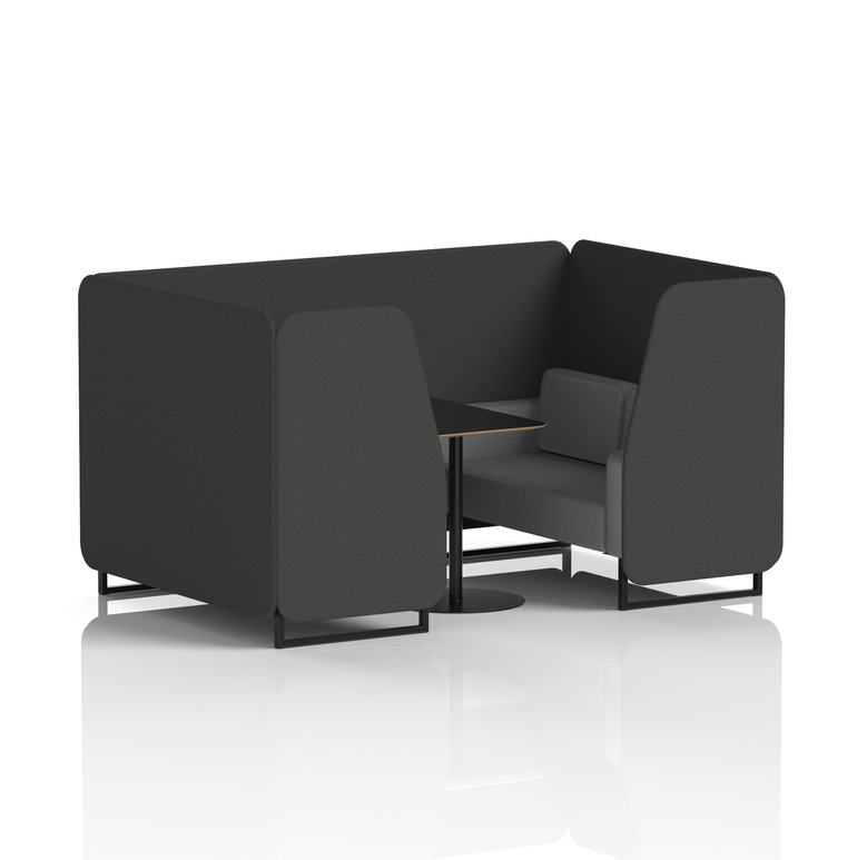 Brixworth Booth With Black Legs And Black Table In Two Tone