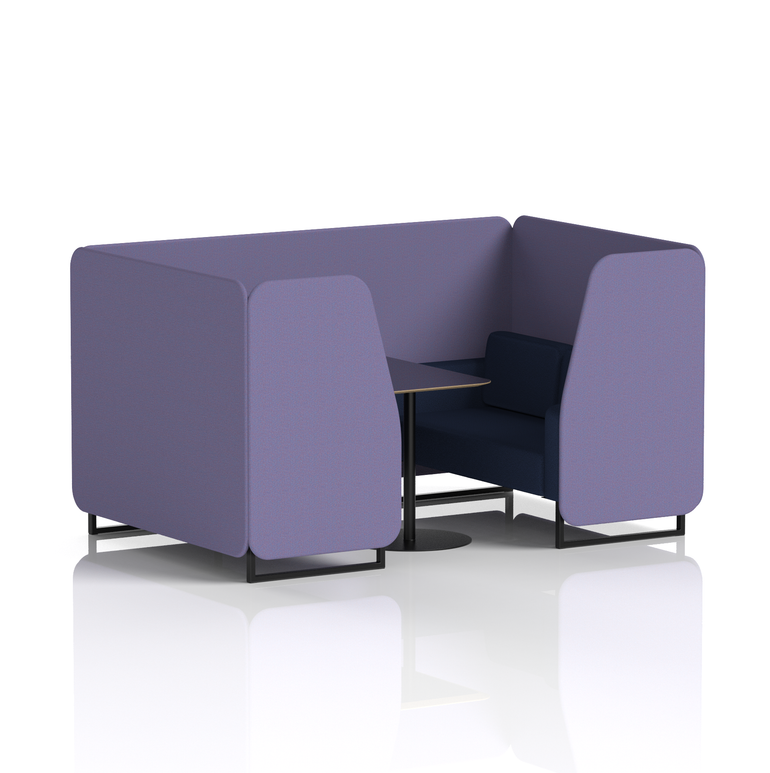 Brixworth Booth With Black Legs And Black Table In Two Tone