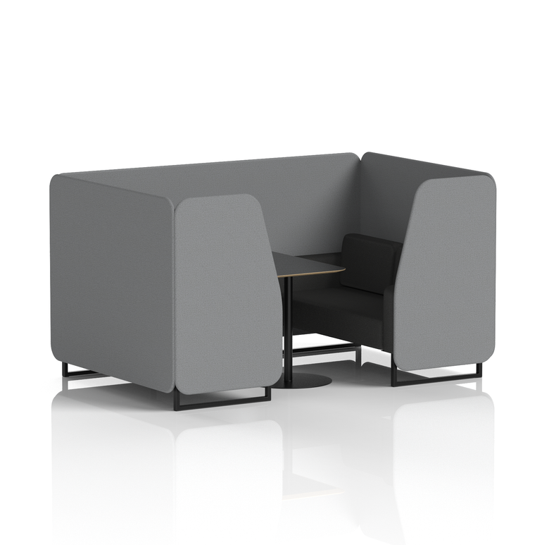 Brixworth Booth With Black Legs And Black Table In Two Tone