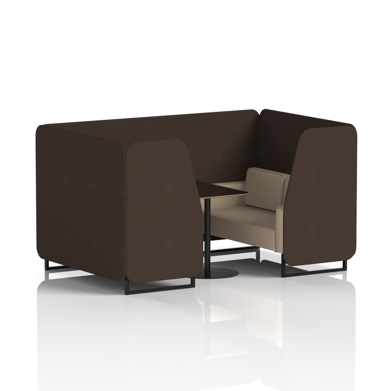 Brixworth Booth With Black Legs And Black Table In Two Tone