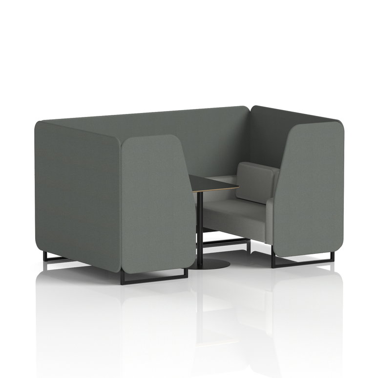 Brixworth Booth With Black Legs And Black Table In Two Tone