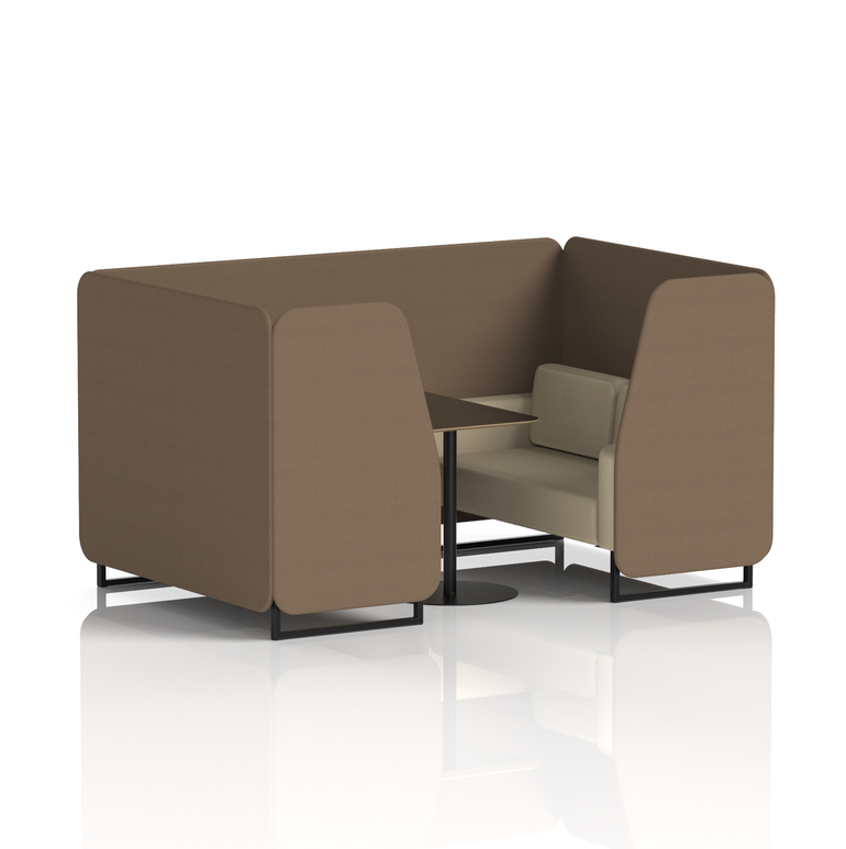 Brixworth Booth With Black Legs And Black Table In Two Tone