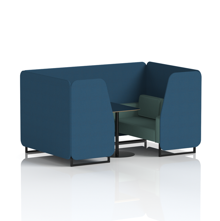 Brixworth Booth With Black Legs And Black Table In Two Tone
