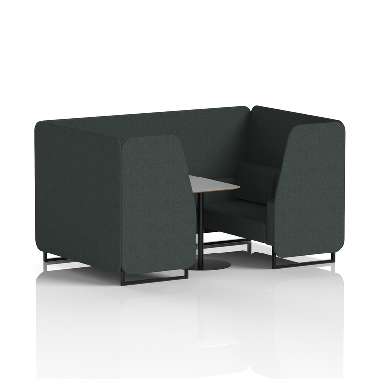 Brixworth Booth With Black Legs And Grey Table In Single Tone