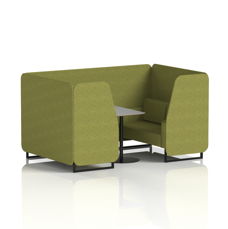 Brixworth Booth With Black Legs And Grey Table In Single Tone