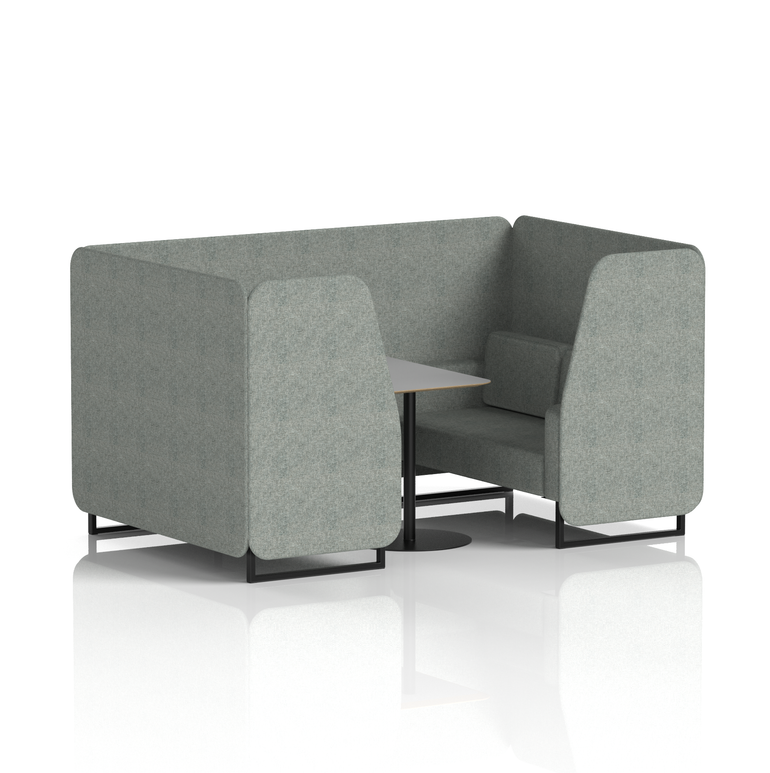 Brixworth Booth With Black Legs And Grey Table In Single Tone