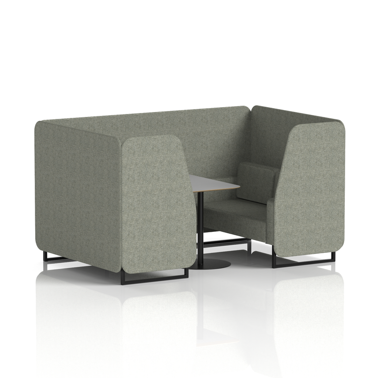 Brixworth Booth With Black Legs And Grey Table In Single Tone