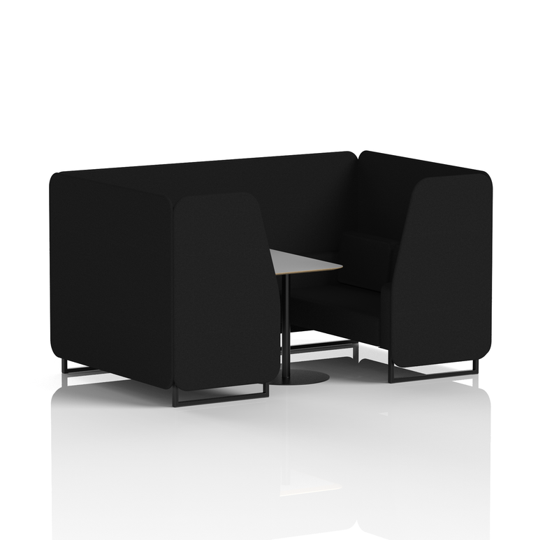 Brixworth Booth With Black Legs And Grey Table In Single Tone