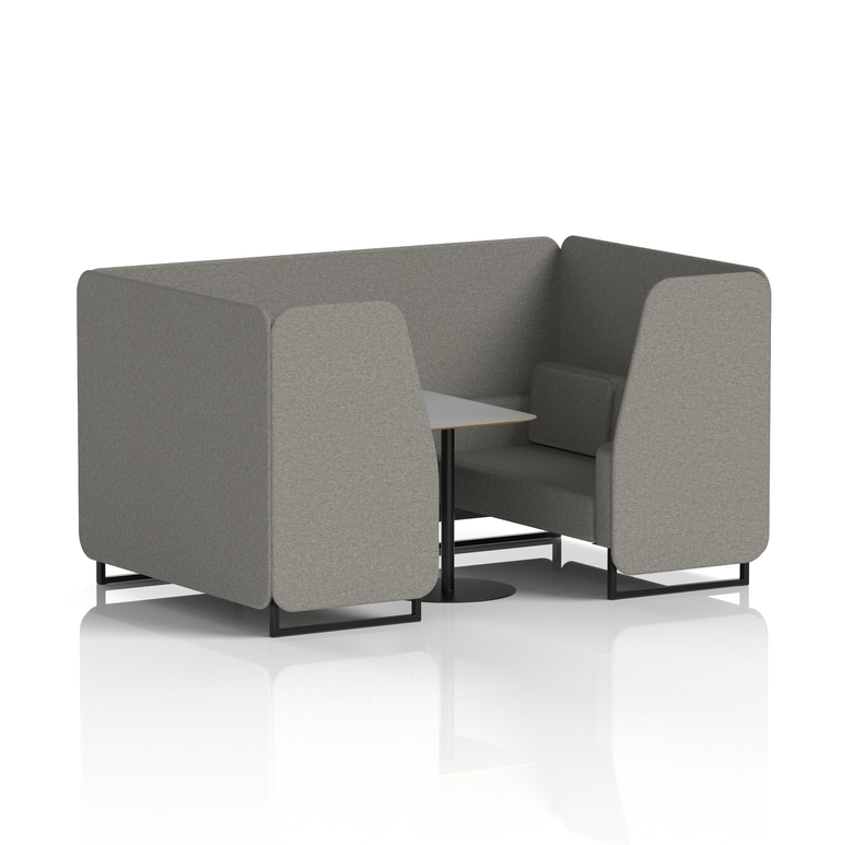 Brixworth Booth With Black Legs And Grey Table In Single Tone