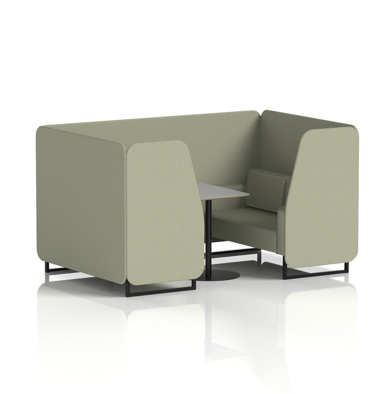 Brixworth Booth With Black Legs And Grey Table In Single Tone