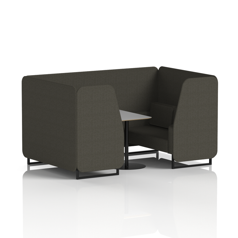 Brixworth Booth With Black Legs And Grey Table In Single Tone
