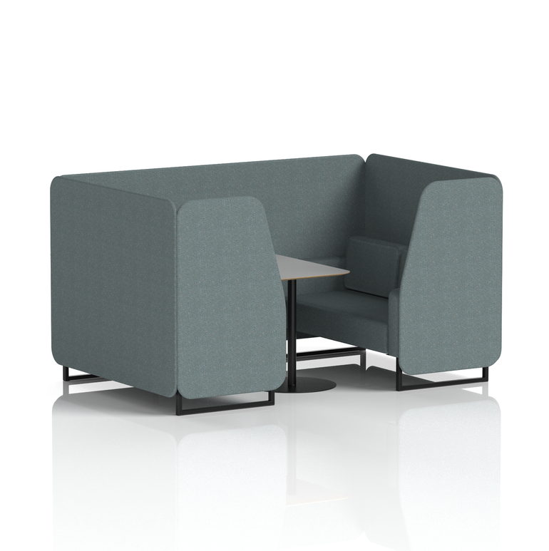 Brixworth Booth With Black Legs And Grey Table In Single Tone