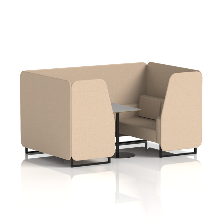 Brixworth Booth With Black Legs And Grey Table In Single Tone
